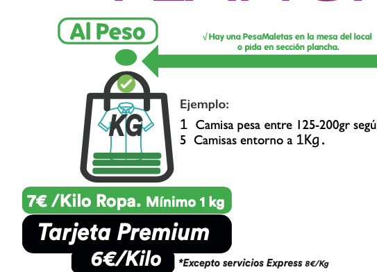 tarifas Planchado Kilo ropa